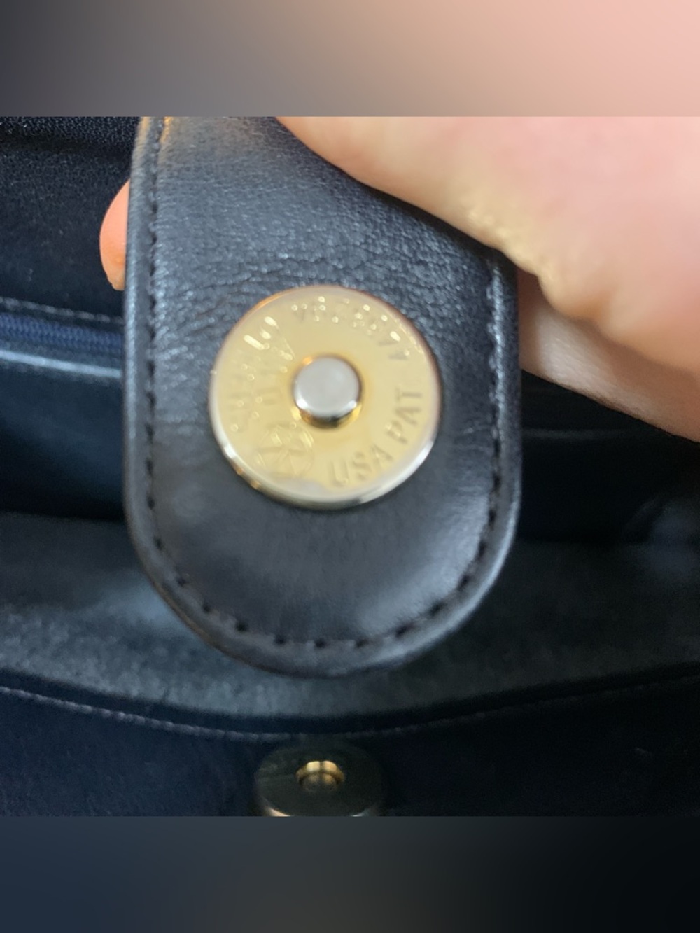 Coach Vintage Waverly SoHo Buckle Bag Shoulder Purse Navy Blue Brass Gold Tone! - Picture 12 of 16